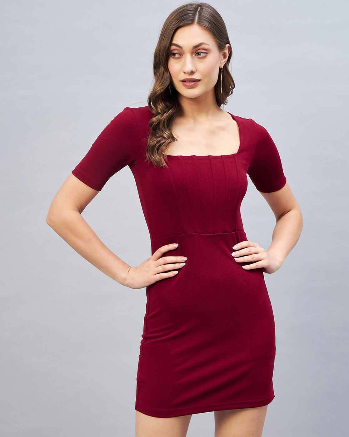 Charity Event Burgundy Sleeveless Scoop Neck Belted Bodycon Bandage Mi –  Indie XO