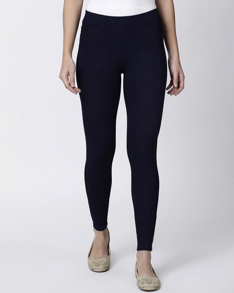 Mid-Rise Relaxed Fit Jeggings with Elasticate Waist