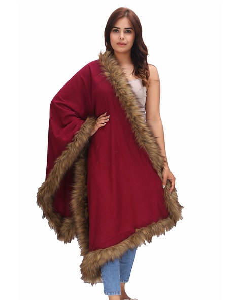 Wool Faux Fur Stole Price in India