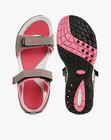 Pink double best sale strap sandals