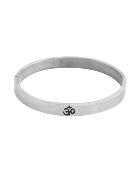 Amazon.com: INDIAN BLESSING Men's Stainless Steel Classic Design High  Polished Stainless Steel Om Kada Open Bracelet (Silver): Clothing, Shoes &  Jewelry
