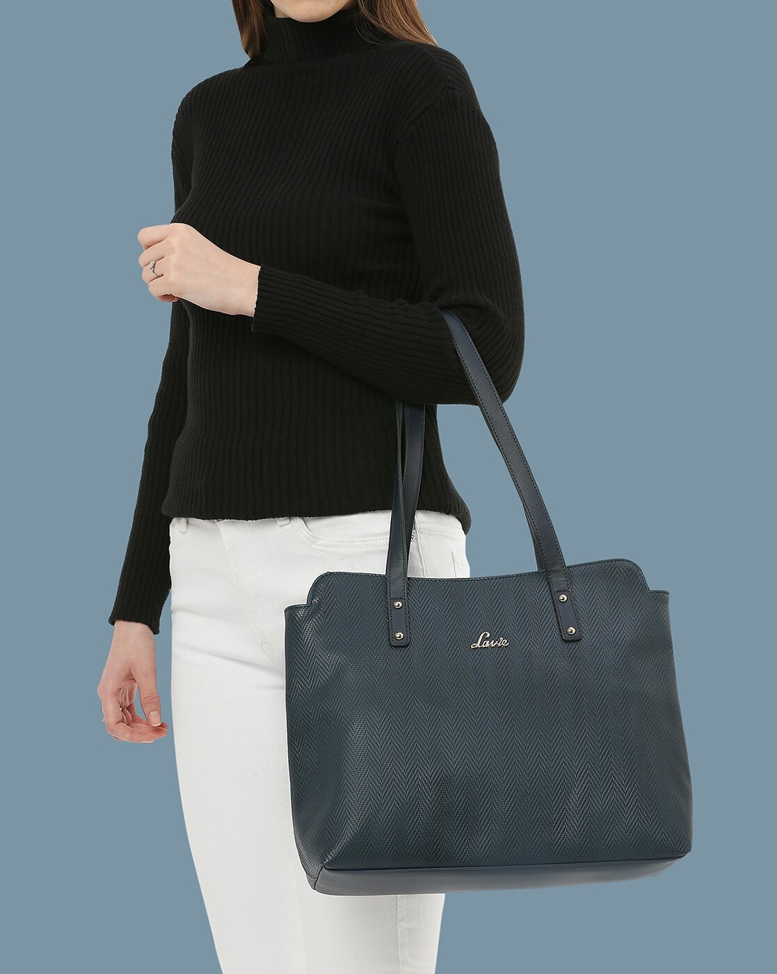 Buy LAVIE Women Blue Tote Navy Online @ Best Price in India