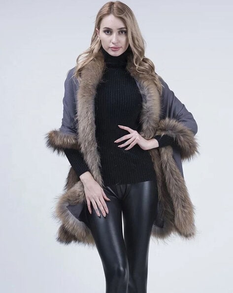 Faux fur online stole collar