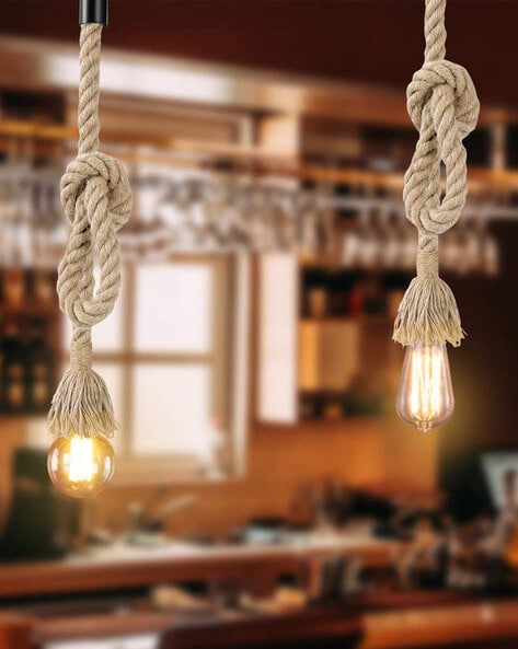 Set of 2 Rope Hanging Ceiling Light