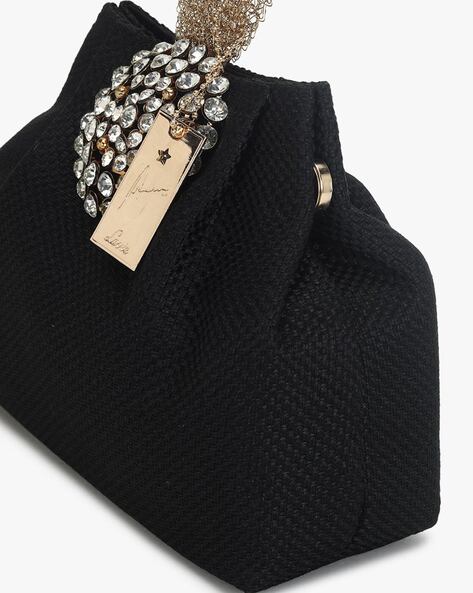 Black Satin Clutch | Couture Evening Bag & Bridal Purse – The Bella Rosa  Collection