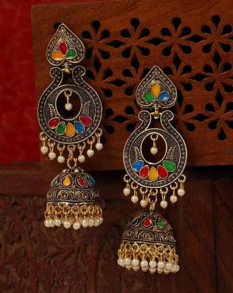 Buy Traditional Goddess Laxmi Lakshmi Gold Jhumka, Temple Indian Jewelry  Earring, Indian Jewelry, South Indian Earrings, Bridal Earrings Online in  India - Etsy | Unique wedding earrings, Traditional earrings, Wedding  jewelery