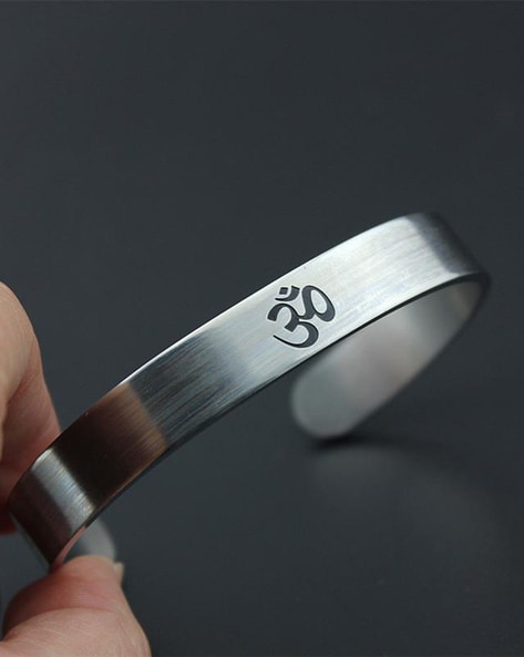 925 Sterling Silver Designer Om Kada Bracelet For Men (SJ_3120) – Shining  Jewel