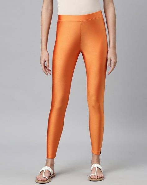 Orange 2025 metallic leggings