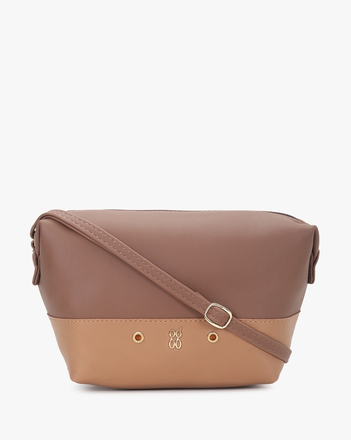 baggit brown solid sling bag