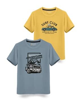 hellcat Pack of 2 Typographic Print Crew-Neck T-Shirts-picture-40