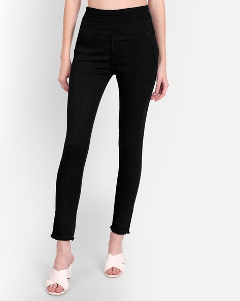 High-Rise Jeggings with Elasticated Waist