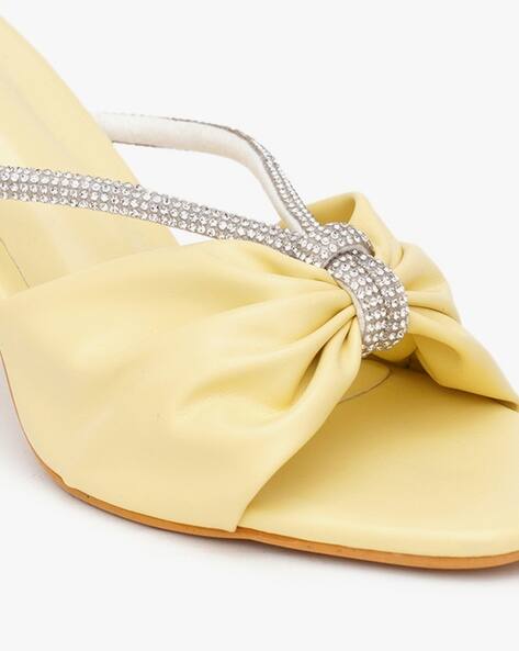 Buy Yellow Heeled Sandals for Women by Fabbhue Online | Ajio.com