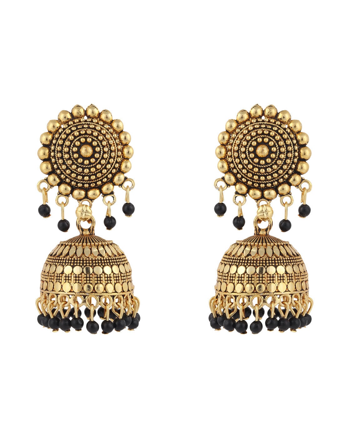 Traditional Gold Platted With Black Pearl Earrings freeshipping - Vijay &  Sons