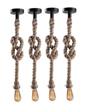 Set of 4 Rope Pendant Vintage Decorative Lights-image-39