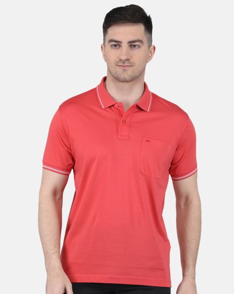 red polo shirt with pocket