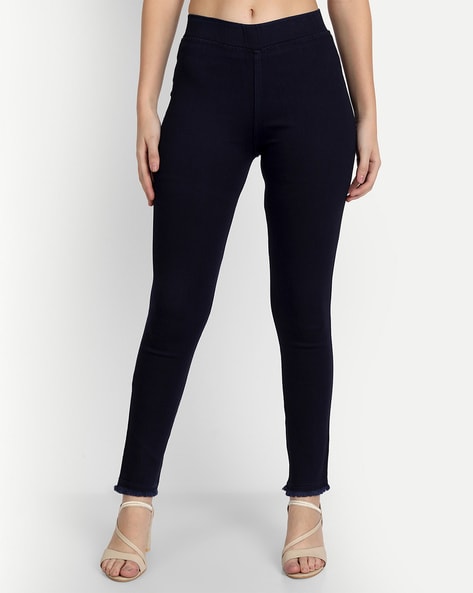 High-Rise Jeggings with Elasticated Waist