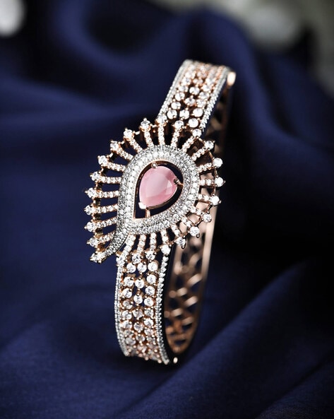 Rhodium Stone Studded Bracelet  Subhranika Jewellery