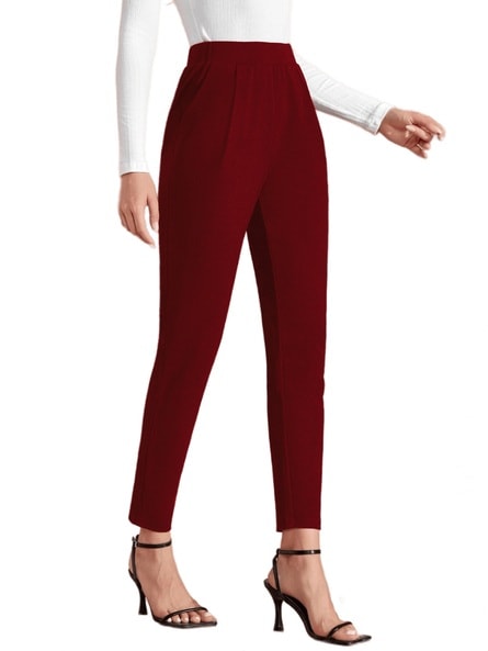 Jean Paul Gaultier burgundy high waisted trousers