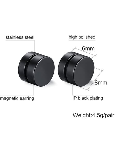Buy Black Magnetic Earrings Flat Magnetic Stud Earrings Pair Online in  India  Etsy