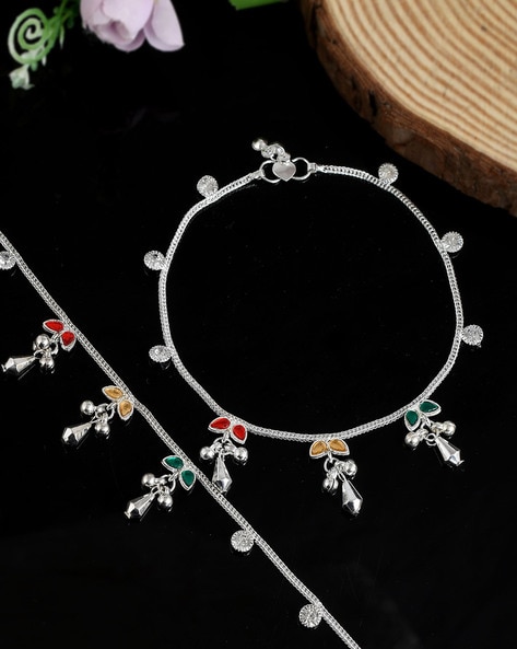 Buy online Silver Brass Anklets And Payal from fashion jewellery