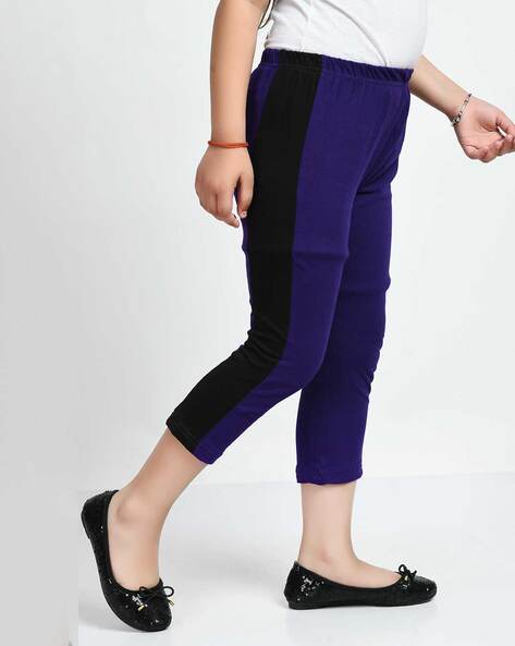 Buy Grey & Purple Trousers & Pants for Girls by INDIWEAVES Online