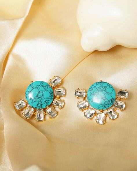 Gold plated hot sale crystal earrings