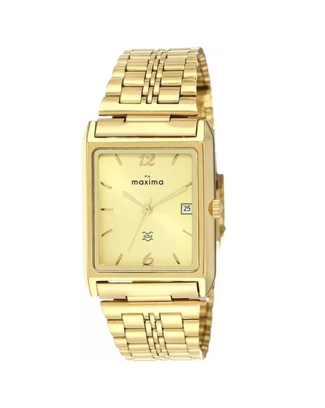 Maxima watches on sale golden colour