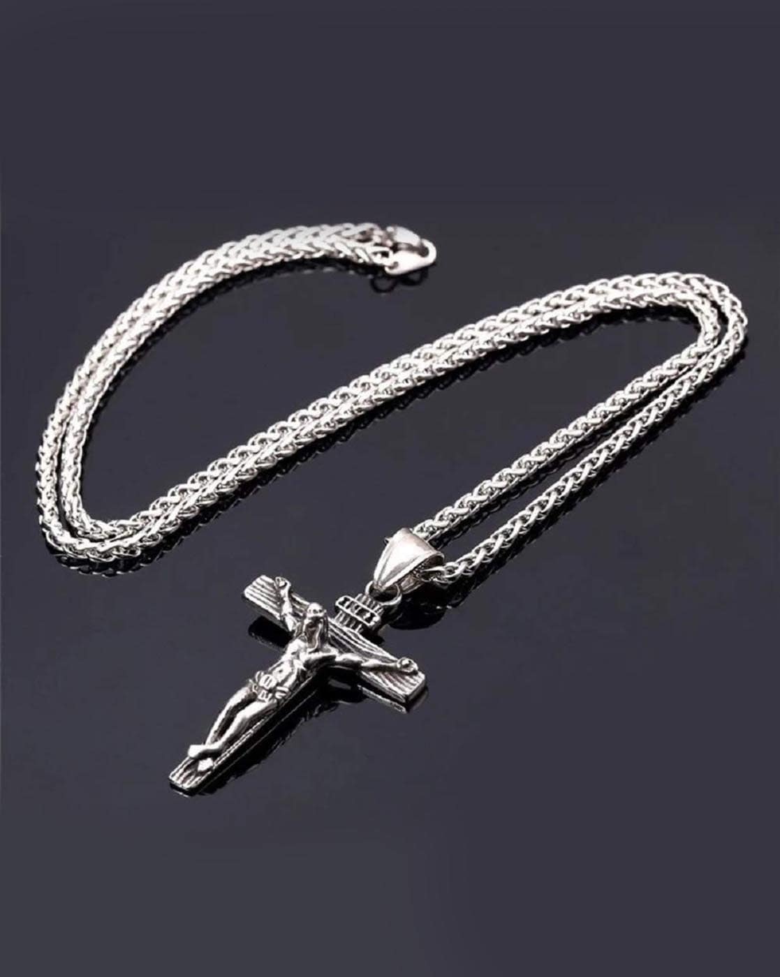 Cross Necklace for Men - Custom Name Necklace in Silver - Talisa