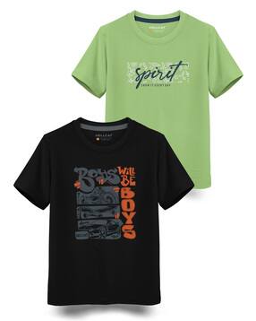 hellcat Pack of 2 Typographic Print Crew-Neck T-Shirts-picture-31