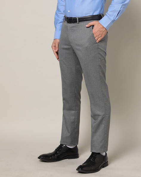 Buy Arrow Black Mid Rise Smart Fit Trousers for Men Online @ Tata CLiQ