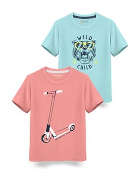 hellcat Pack of 2 Typographic Print Crew-Neck T-Shirts-picture-53