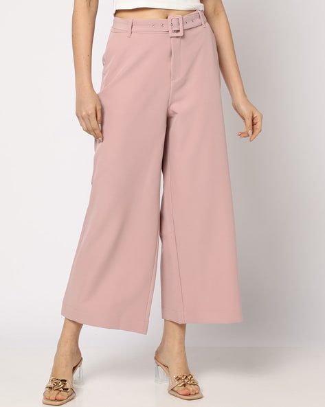 Buy Blush Pink Trousers Pants for Women by Fyre Rose Online Ajio