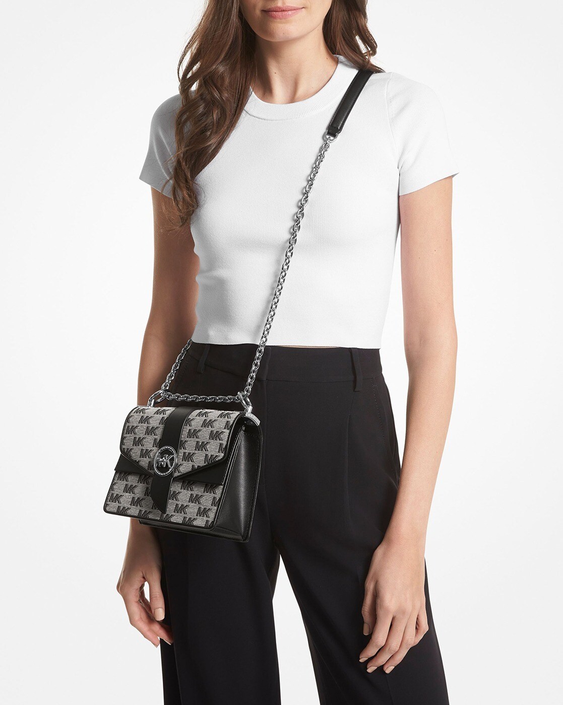 Greenwich Small Logo Jacquard Crossbody Bag