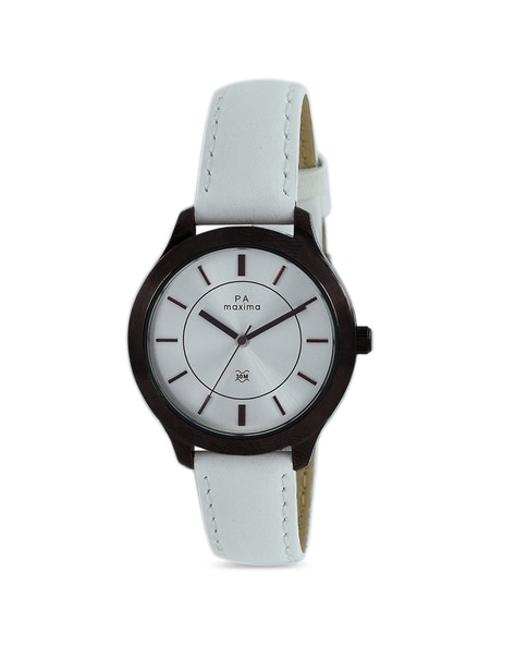 Maxima white analog on sale watch