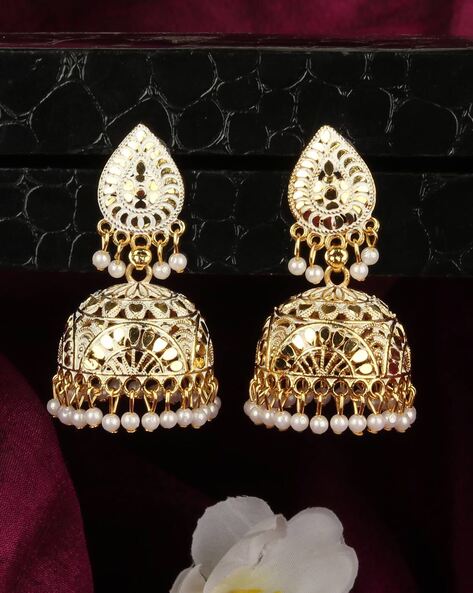 Buy Gold,white Earrings for Women by Crunchy Fashion Online | Ajio.com