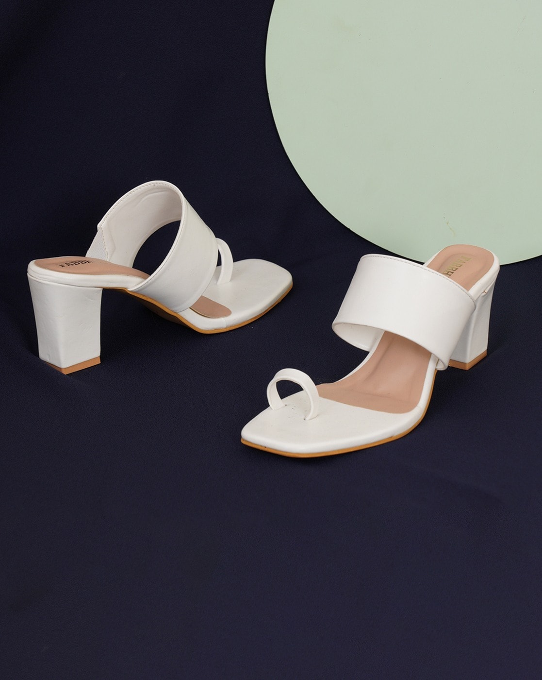 Buy White Heeled Sandals for Women by Fabbhue Online