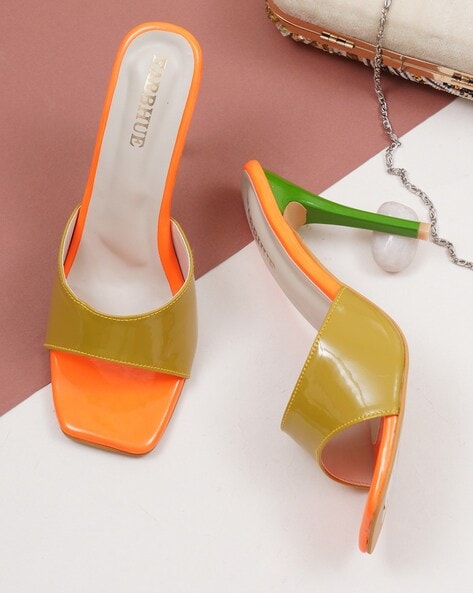 Orange best sale chunky heels