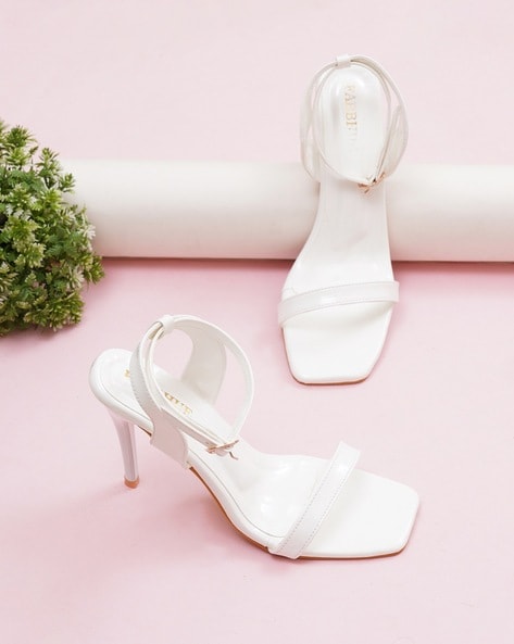 Buy White Heeled Sandals for Women by Fabbhue Online