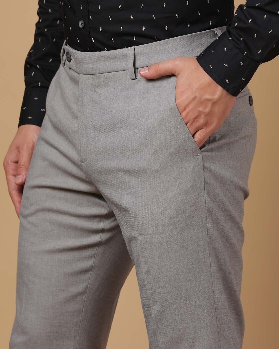 Slim Business Men's Pants Fashion Pencil Pants Double Button - Temu