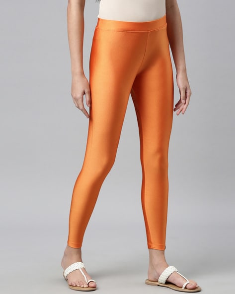 Buy TAG 7 Women Olive & Orange Pack Of 2 Solid Comfort Fit Ankle Length  Leggings - Leggings for Women 17768336 | Myntra