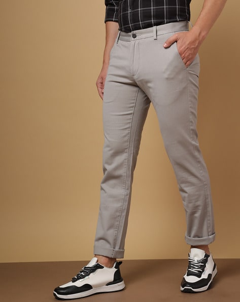 Buy Arrow Sport Men Solid Slim Fit Low Rise Regular Trousers - Trousers for  Men 25472518 | Myntra