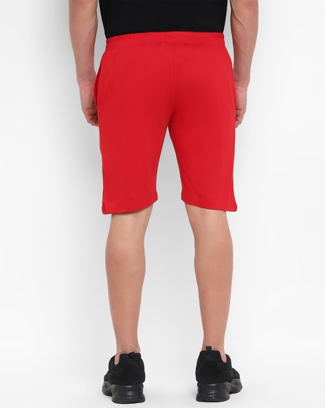 Mens cotton knit shorts with sales pockets