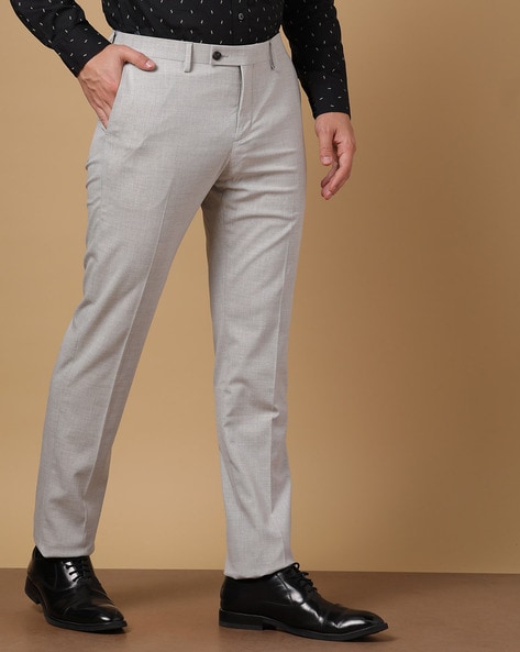 Buy Arrow Black Self Design Smart Flex Formal Trouser ARADOTR269734 at  Amazonin