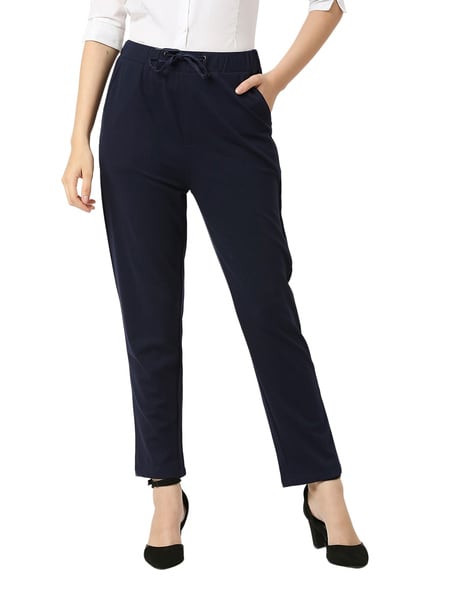 Smarty Pants Women's Cotton Lycra Ankle Length Formal Trouser