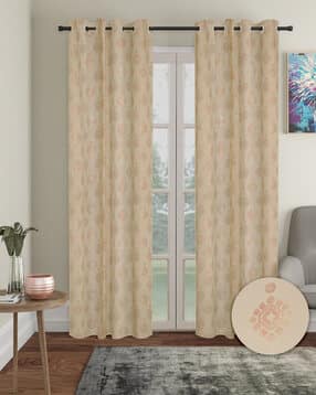 cortina eyelet curtain Set of 2 Eyelet Printed Door Curtains-picture-34