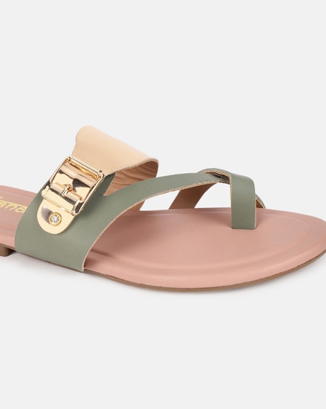 Toe-Ring Flip-Flops with Buckle Fastening