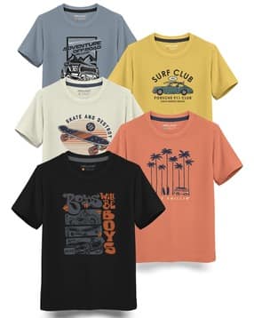 hellcat Pack of 5 Printed Round-Neck T-Shirt-picture-23