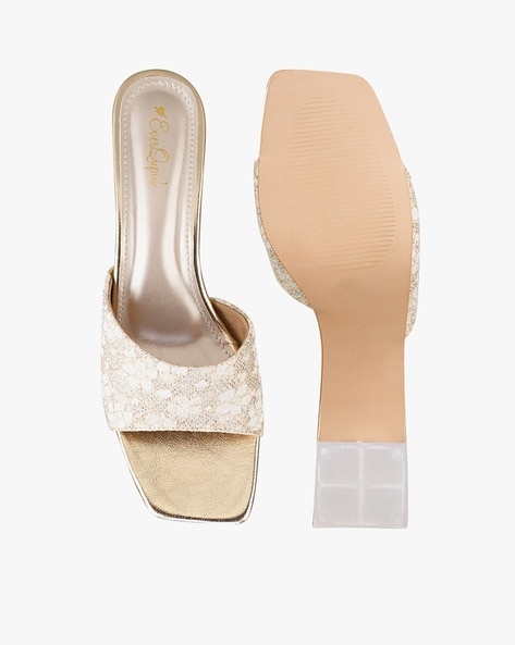 Gold sparkly block discount heels