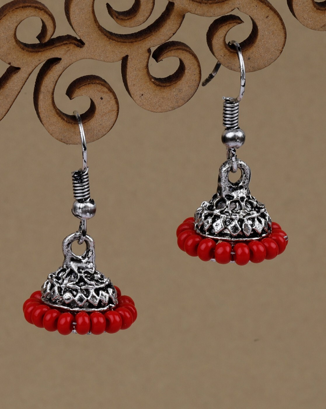 Buy Silver Plated Oxidized Jhumki Hoops by Palace of Silver Online at Aza  Fashions.