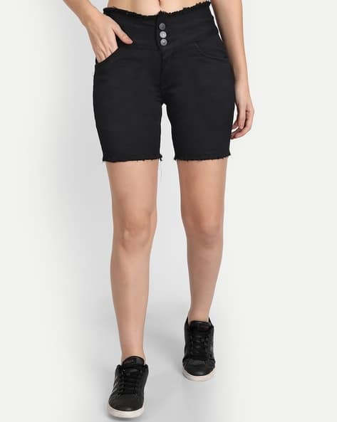 Buy Black Shorts for Women by ANGELFAB Online